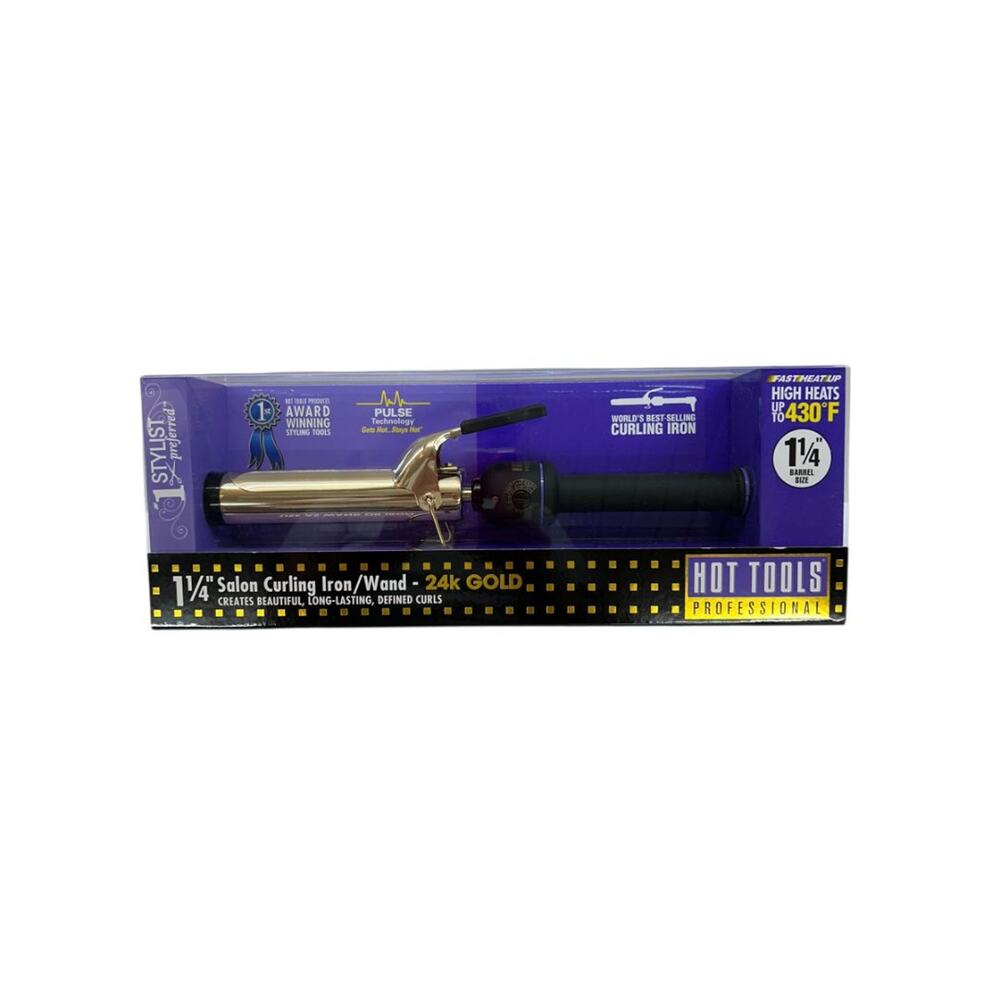 Hot Tools Professional Hair Curling Iron 1 1/4"‎ 1110 Spring Gold Styling New